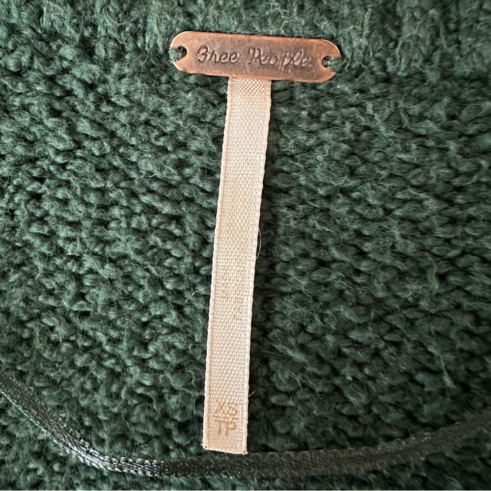 Free People Brookside Green Tunic V-Neck Sweater Women’s XS - Picture 3 of 9
